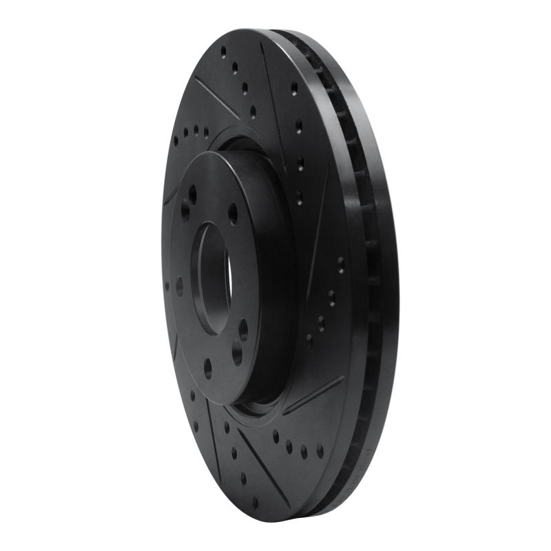 Kia Sportage Brake Rotor (1) - Front Right - R1 Concepts - Drilled & Slotted - Black - `12-`16